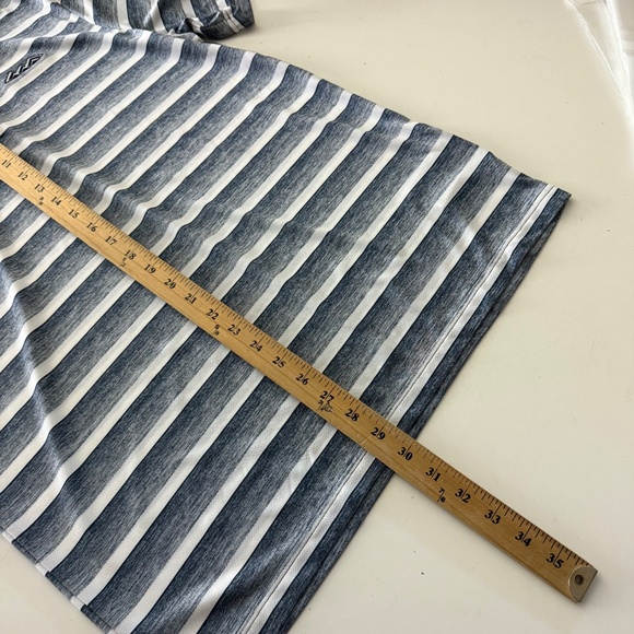 Adidas x Desert Mountain GC Scratched Gray Striped Golf Polo Mens Medium Stretch - Picture 6 of 7